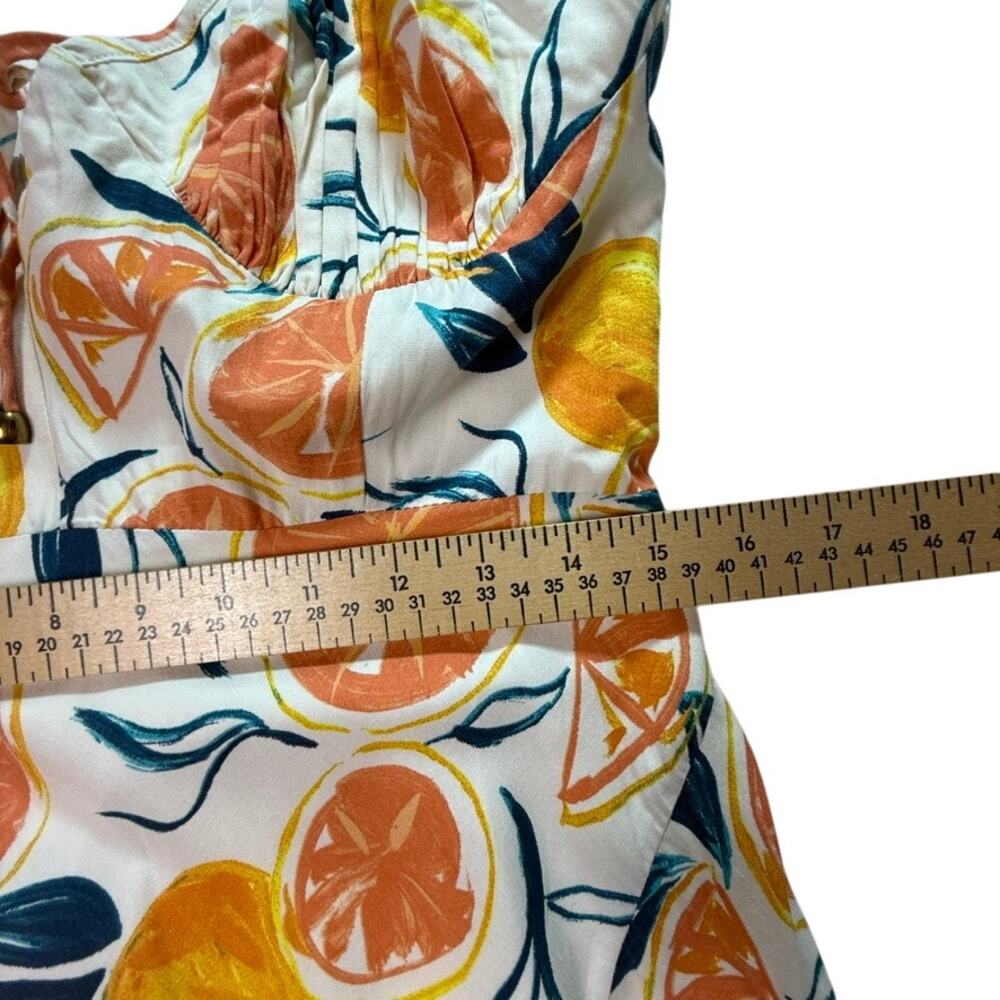 NWT Seven Wonders Citrus Print Marilla Midi Dress  Tie Strap Sundress Size XL - Picture 10 of 14